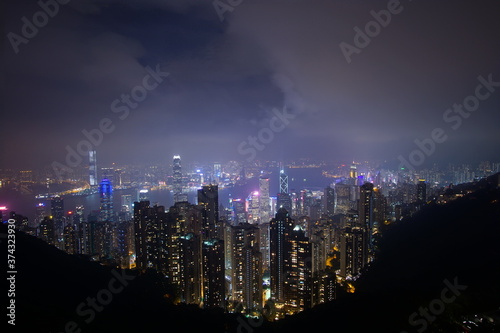 Wallpaper Mural View of Victoria Harbour in Hong Kong from the Peak Torontodigital.ca