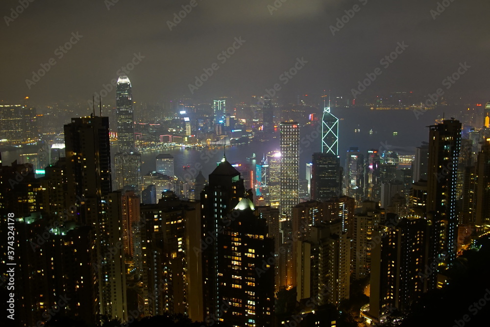 skyline of Hong Kong from Victoria Peak. Hong Kong