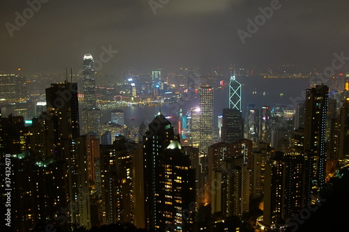 skyline of Hong Kong from Victoria Peak. Hong Kong © Hirotsugu