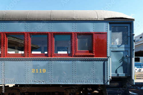 classic train on the railway station