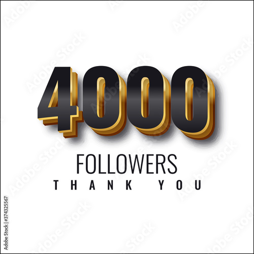 Thank you 4000 followers 3d illustration template design
