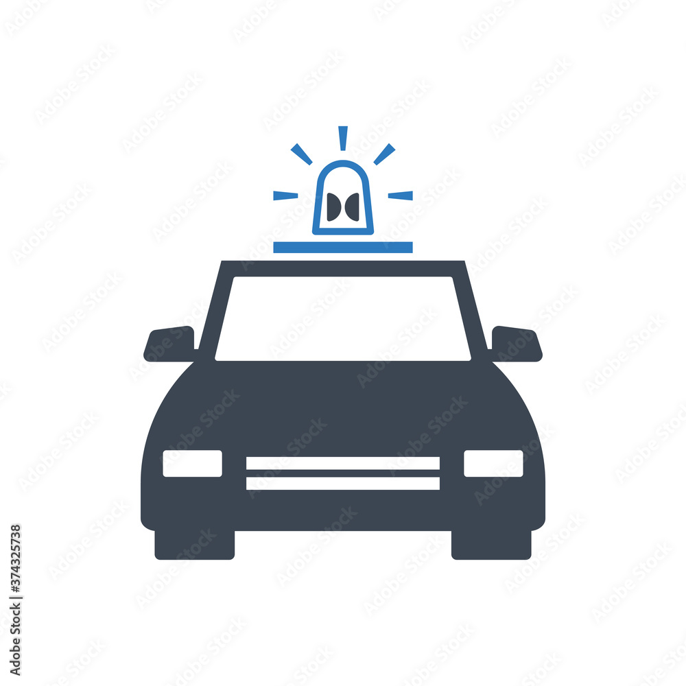 Obraz premium Police car icon ( vector illustration )