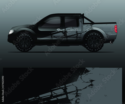 truck and vehicle Graphic vector. Racing background for vinyl wrap and decal