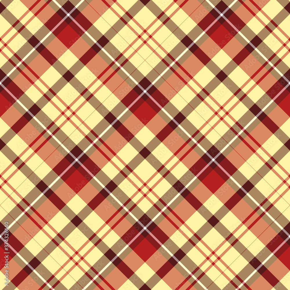 Seamless pattern in positive light yellow, red and brown colors for plaid, fabric, textile, clothes, tablecloth and other things. Vector image. 2 Seamless pattern in positive light yellow, red and brown colors for plaid, fabric, textile, clothes, tablecloth and other things. Vector image. 2