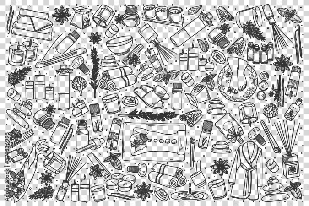 Aromatherapy doodle set