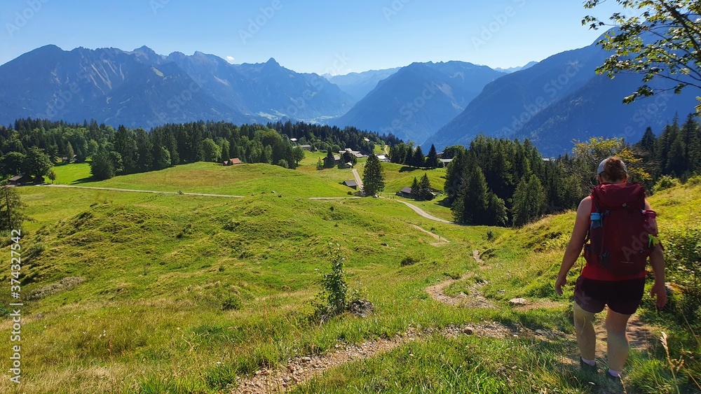 Bergpanorama, wandern