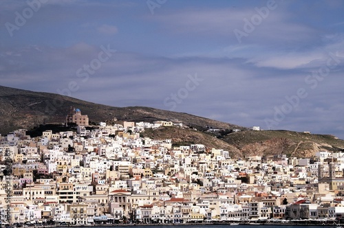 View of Ermoupoli town in Syros island, Cyclades, Greece. © Theastock