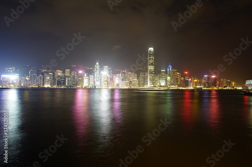 Hong Kong night view along Victoria Harbor © Hirotsugu