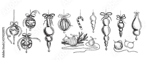 Christmas pattern in sketch style. Hand drawn illustration.	
