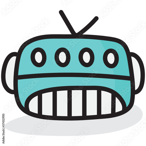 
Chatbot flat icon. Artificial conversational entity 
