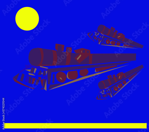 creative image of a moving train