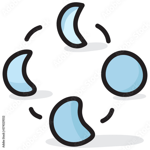 

Different moon phases, flat design icon
