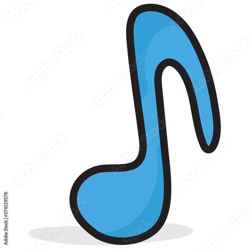 
Music note, song, melody or tune flat vector icon for musical apps and websites
