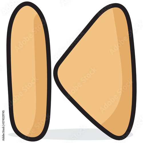 
Icon of backward arrow showing concept of playback 

