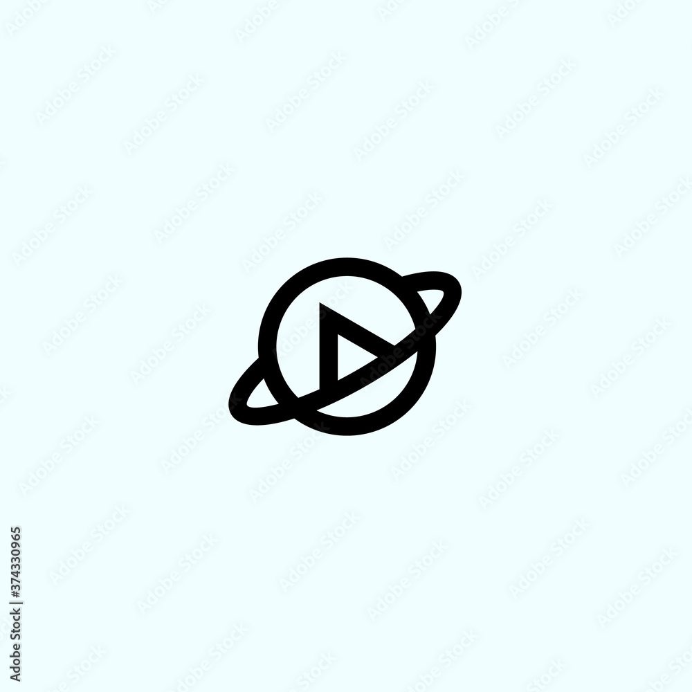 abstract play logo. planet icon abstract play logo. planet icon