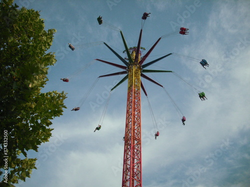 carousel ferris wheel, fair, tivoli, libori, paderborn, northrhine westfalia, germany