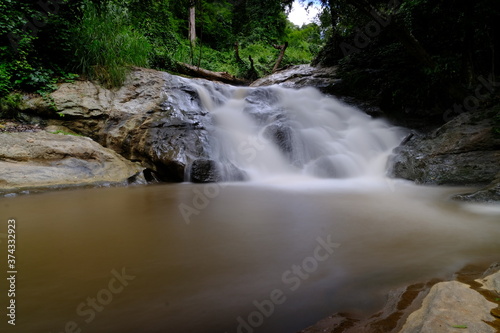 small waterfall in the forest