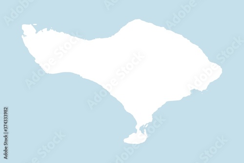 Outline map of Bali island
