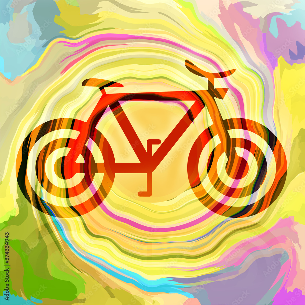 Fototapeta premium Bicycle bright colorful background
