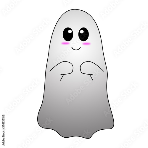 Ghost Illustration Character on Halloween on white background