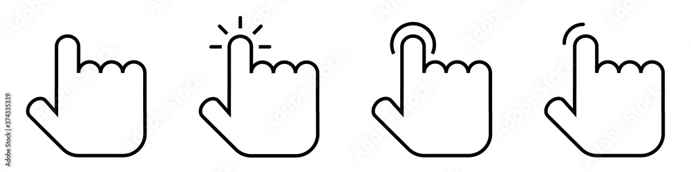 Conjunto de iconos de cursor de varios diseños. Ilustración vectorial estilo plano Conjunto de iconos de cursor de varios diseños. Ilustración vectorial estilo plano