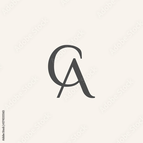 vector illustration of letter AC or CA