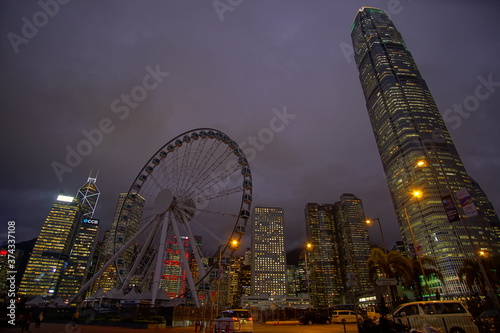 Modern city at night  Hong Kong