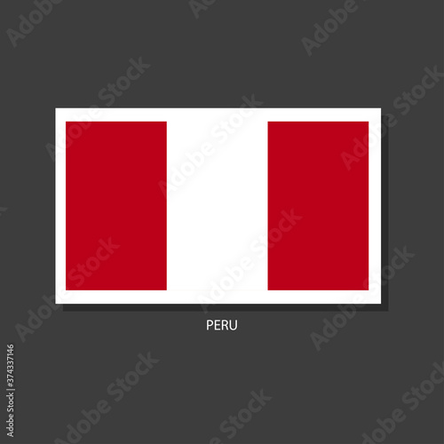 Peru flag Vector Square Icon