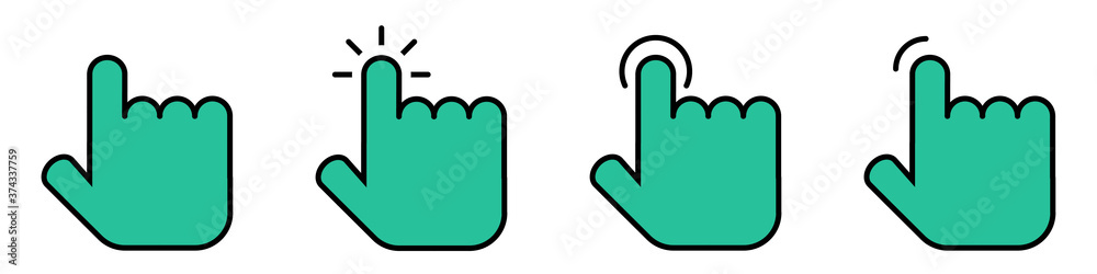 Conjunto de iconos de cursor de varios diseños. Ilustración vectorial estilo plano Conjunto de iconos de cursor de varios diseños. Ilustración vectorial estilo plano