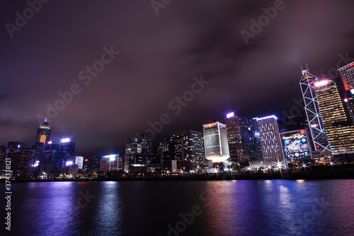 Modern city at night, Hong Kong © Hirotsugu