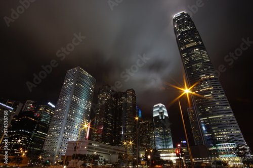 Modern city at night, Hong Kong © Hirotsugu