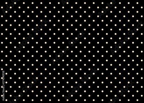 Background texture black with white polka dot pattern. 3D rendering