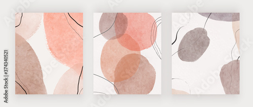 Freehand abstract mid century backgrounds for wall art, invitation
