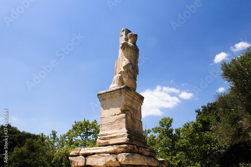 Greece, Athens, July 27 2020 - Statues at the ancient Agora archaeological site. photo