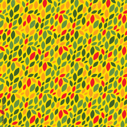 Abstract seamless pattern. Autumn vector background. Yellow and orange colors.