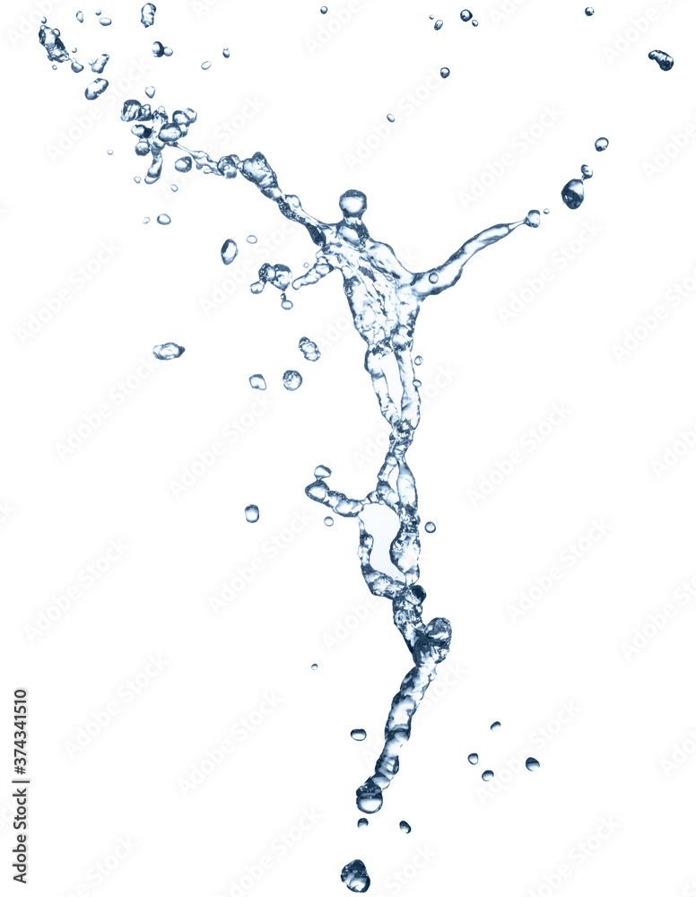 Splash water spread in all directions isolated white background Splash water spread in all directions isolated white background