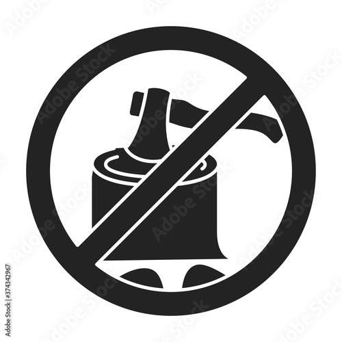 Stop deforestation black пднзр icon. Nature protection. Eco problems. Isolated vector element. Outline pictogram for web page, mobile app, promo
