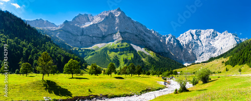 panoramic view to beautiful landscape in Bavaria  Germany