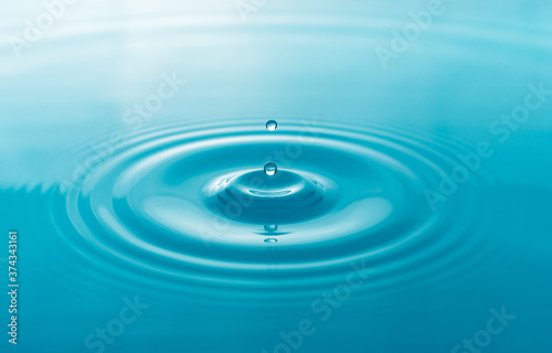 Water droplets on surface water background