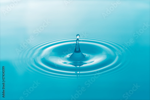 Water droplets on surface water background