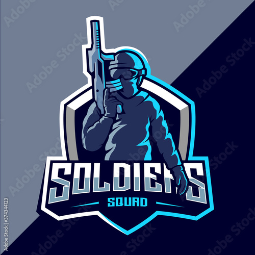 Soldier mascot esport logo design