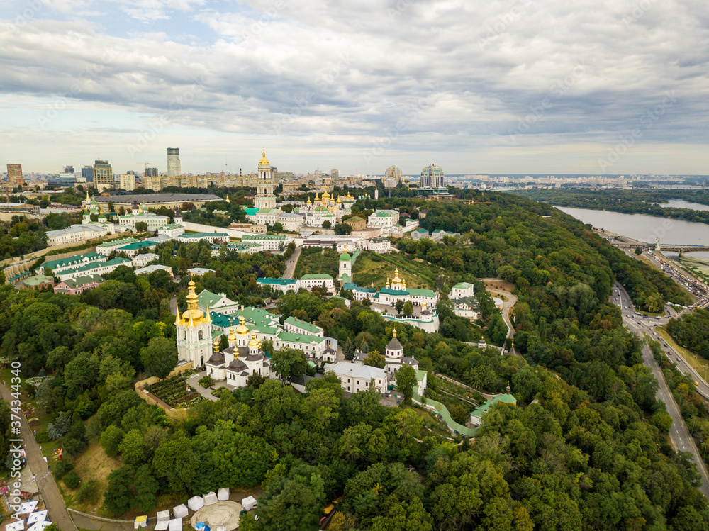 Aerial drone view. Kiev-Pechersk Lavra
