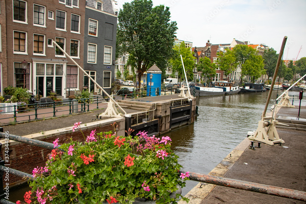 amsterdam canal in spring