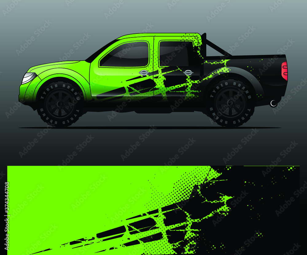 Truck Racing Graphics truck and vehicle Graphic vector. Racing background for vinyl wrap and ...