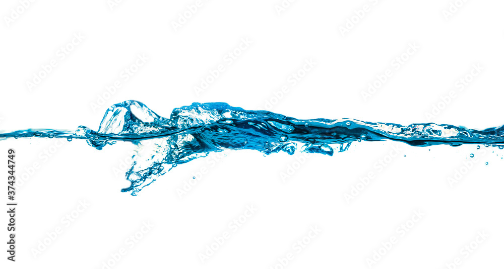 water splash and bubbles isolated on white background water splash and bubbles isolated on white background