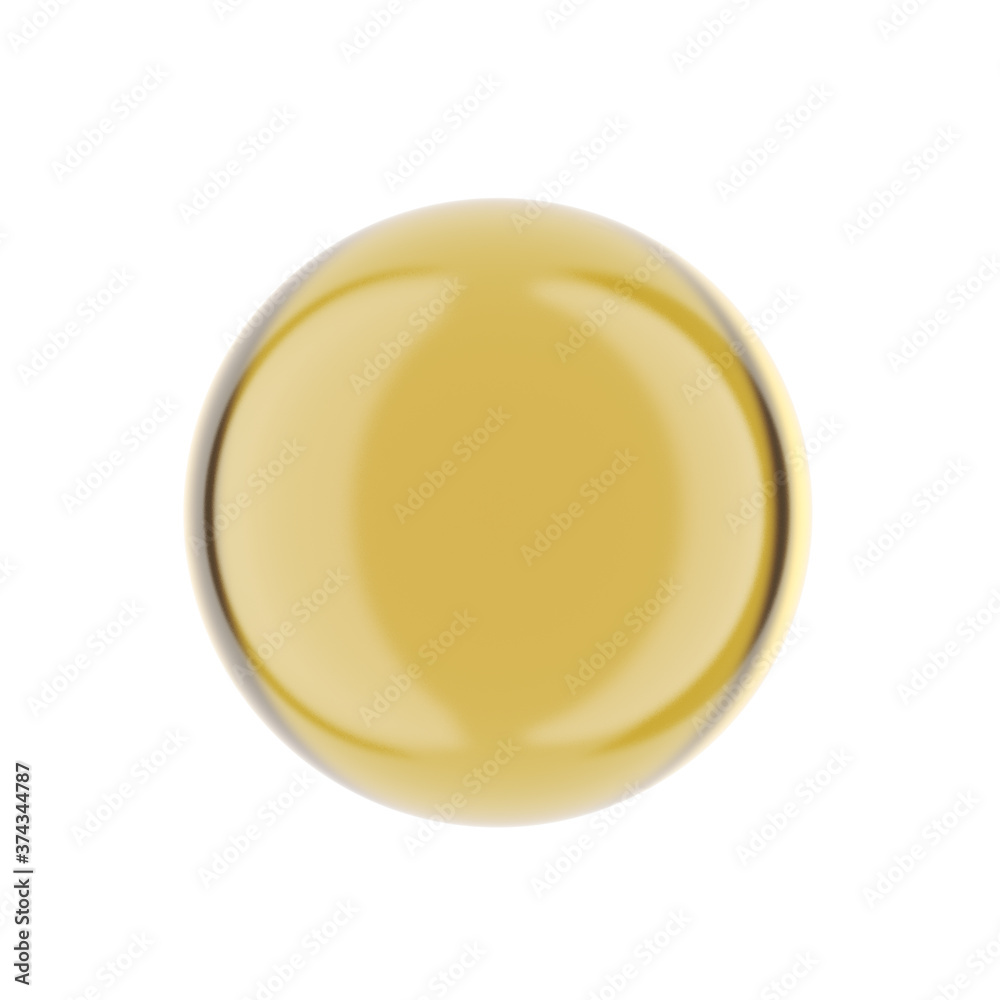 Round gelatin capsule on a white background. 3D rendering Round gelatin capsule on a white background. 3D rendering
