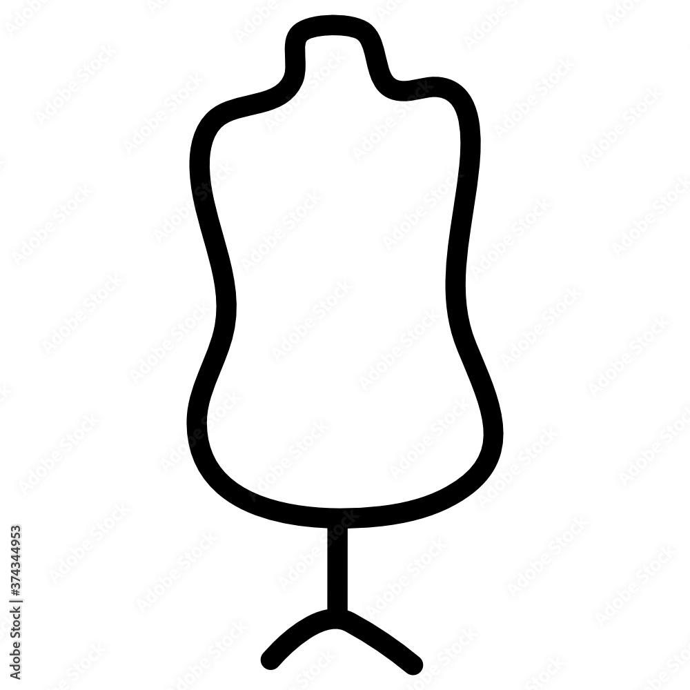 Fashion design dress dummy, line icon of mannequin vector
Fashion design dress dummy, line icon of mannequin vector
