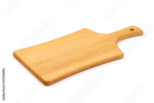 Wooden cutting board, isolated on white background