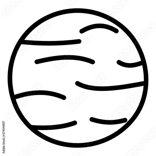 Largest planet of the solar system, jupiter in line icon