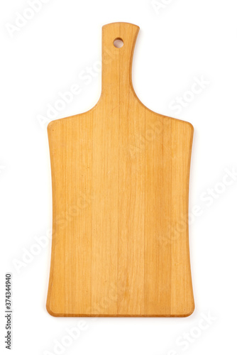 Wooden cutting board, isolated on white background